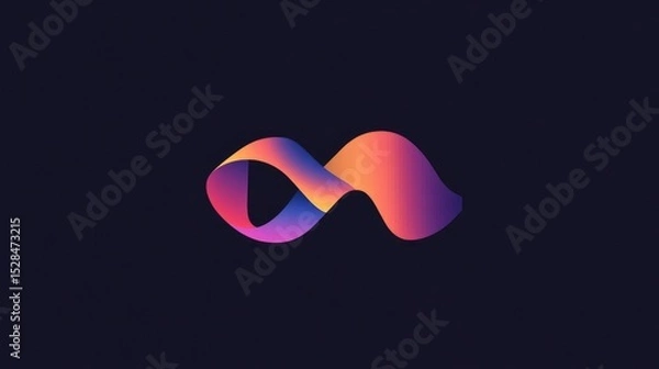 Fototapeta Logo with abstract signal waves forming an M shape, ideal for wireless technology branding and mobility
