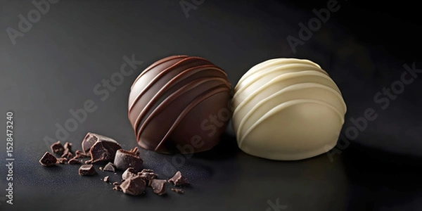 Obraz Assorted Chocolate Truffles, ai generated.