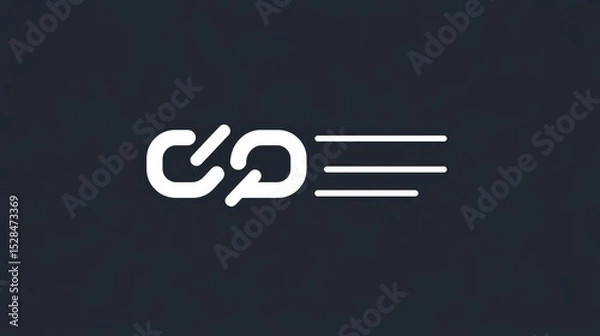 Obraz Minimalist tech logo with monospaced font initials and barcoded underline, great for software or developer identity