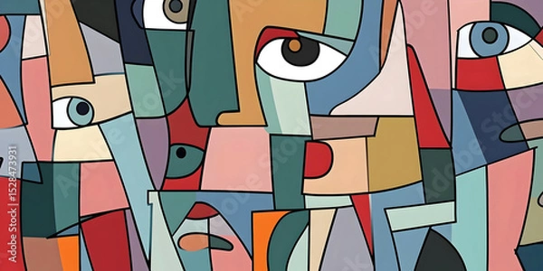 Obraz abstract background with colorful shapes, ai generated.