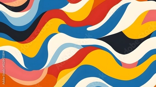Fototapeta Abstract Colorful Waves Background Design Modern Vivid Swirls Pattern