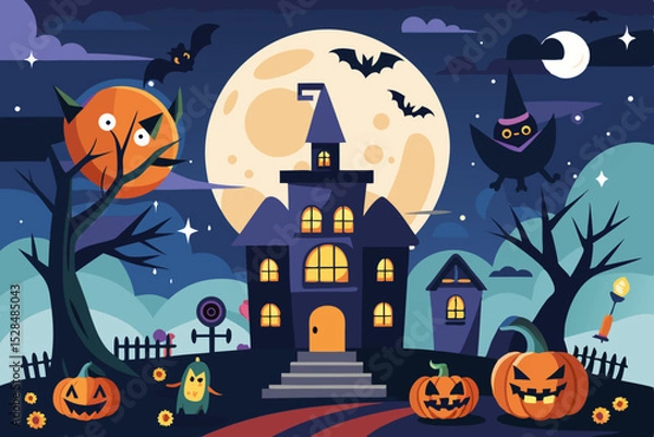 Fototapeta halloween background with pumpkin