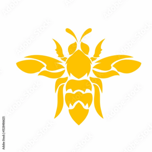 Obraz Stylized Yellow Bee Vector Logo Design tribal art 