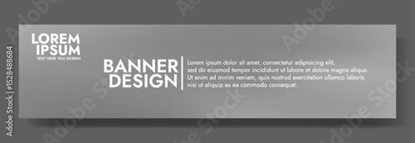 Obraz Modern banner design with a gleaming steel gray background
