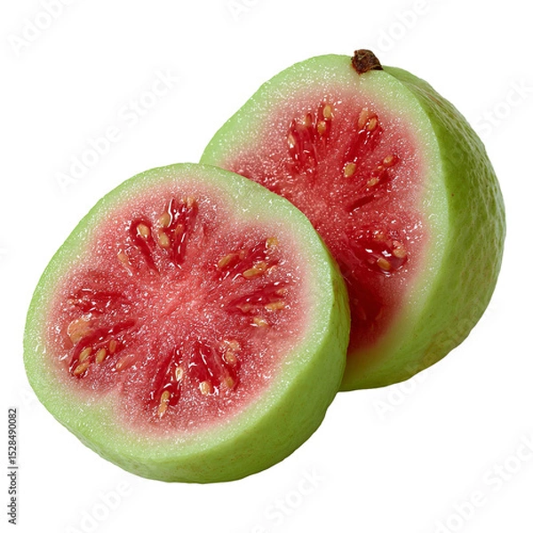 Fototapeta Sliced guava isolated on transparent background