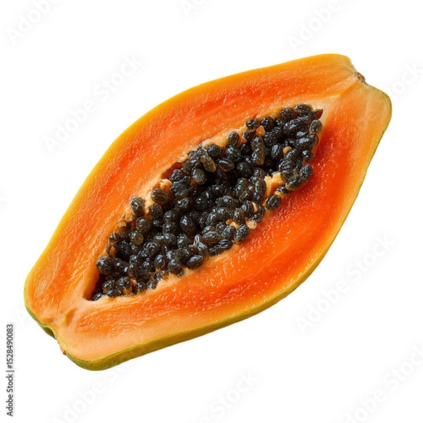 Fototapeta Sliced papaya isolated on transparent background