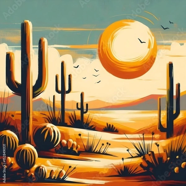 Fototapeta cactus in desert