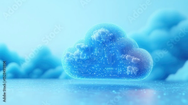 Fototapeta Technological Cloud: A Visual Metaphor for Cloud Computing and Data Storage