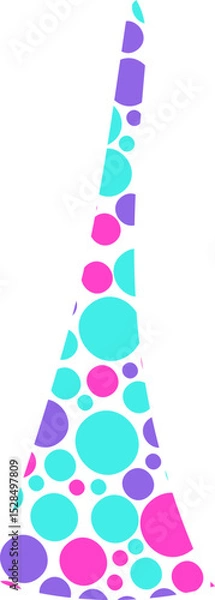 Fototapeta triangular rounded abstract sketch shape smooth dots circle texture stylized colorful