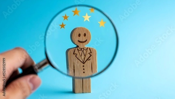 Fototapeta Magnifying Employee Excellence Finding Top Talent Through Thorough Evaluation