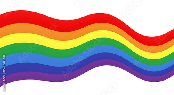 Obraz Abstract rainbow wave stripes design isolated on white background