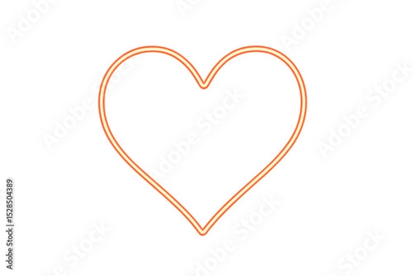 Fototapeta Bright glowing neon heart shape on transparent background symbolizing love, romance, and valentine's day