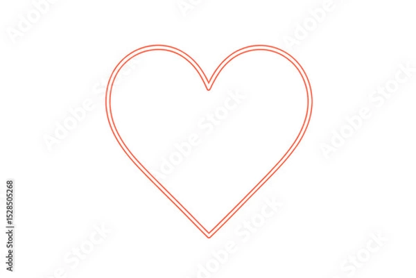Fototapeta Neon heart shape glowing on a transparent background, symbolizing love, romance, and valentine's day
