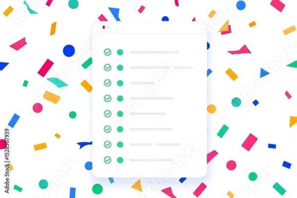 Fototapeta Colorful Checklist Template Printable To-Do List for Organization and Productivity