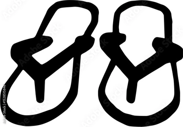 Obraz flip flops silhouette vector illustration