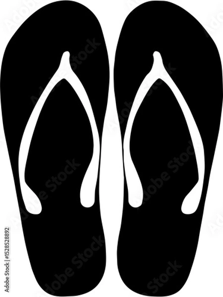 Obraz black flip flops isolated,flip flops icon, flip flops silhouette vector illustration-simple silhouette illustration of flip flops, perfect for flip flops logos and icons