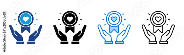 Fototapeta Brand Loyalty icon sheet multiple style collection