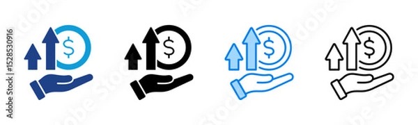 Fototapeta Profitability icon sheet multiple style collection