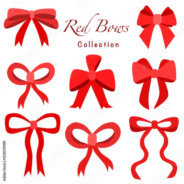 Obraz red bows collection for give or decoration
