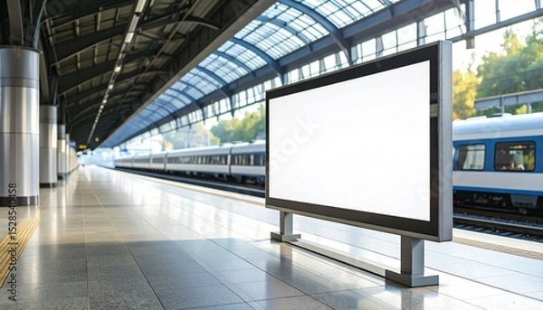 Fototapeta 駅構内の大型デジタル広告モニター