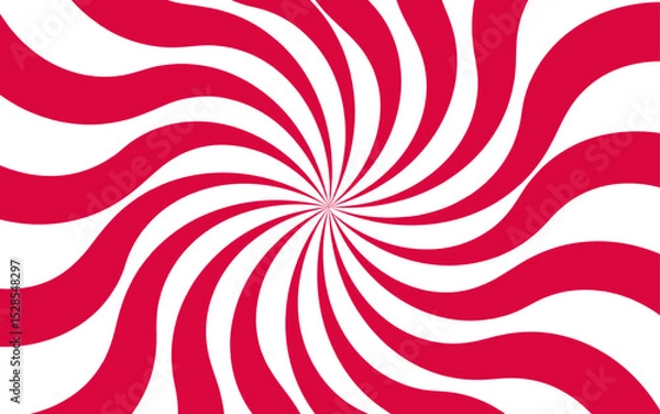 Fototapeta Abstract vivid spiral pattern featuring alternating orange and white wavy radial lines. Dynamic, hypnotic vortex effect. Swirling lines twist outward with curvature with motion and energy.