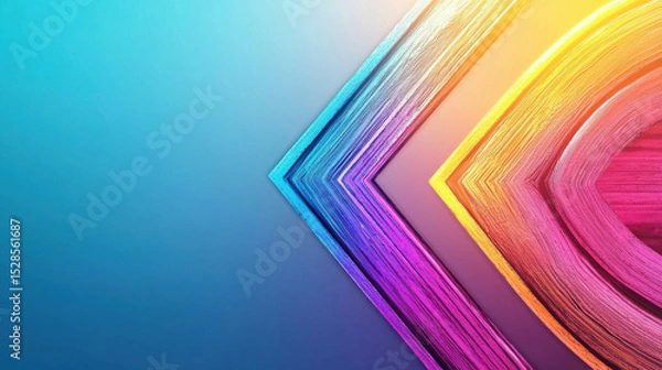 Obraz Abstract geometric lines in vibrant colors creating dynamic visual effects against a smooth gradient background for modern design projects