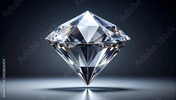 Obraz Diamond on black background 1つの宝石が浮いているビジュアル