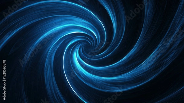Fototapeta Vibrant Blue Swirling Light Effect, Abstract Motion Background for Digital Art, Technology, Creativity, and Design Inspiration