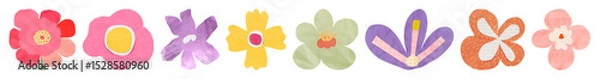 Fototapeta PNG Colorful hand-painted floral designs, element set on transparent background
