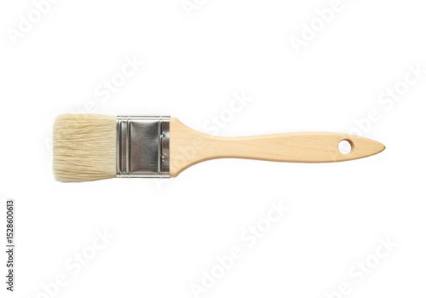 Fototapeta Paint brush with wooden handle isolated on transparent background