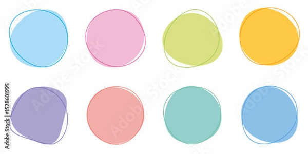 Obraz 抽象的　丸　円　フレーム　blob　カラフル　セット　ベクター