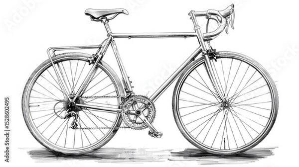 Obraz pencil sketch of road bicycle thin wheels
