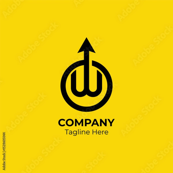 Fototapeta Letter O and W arrow logo design element template. Initial O and W arrow graphic concept.