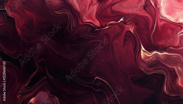 Fototapeta Abstract swirling crimson and gold marbled pattern
