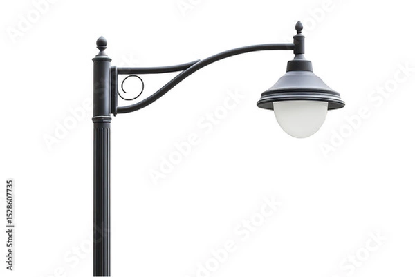 Fototapeta Street lamp post isolated on white or transparent background