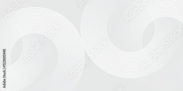 Fototapeta white rectangle White abstract background. Modern circle lines pattern. Futuristic concept. Minimal geometric modern abstract vector