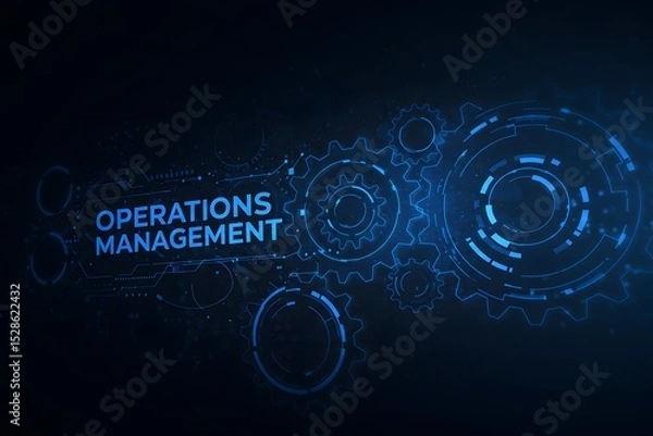 Fototapeta Operations Management Optimizing Processes and Efficiency on a Wide Banner, Business and Technology Concept.Generated AI