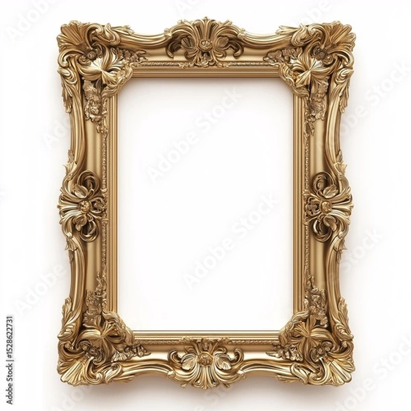 Fototapeta Ornate Gilded Frame for Vintage Decor. Classic Design with Timeless Elegance and Baroque Style