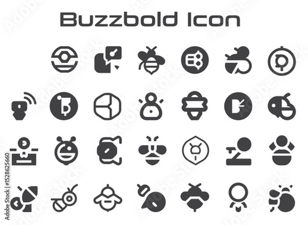 Fototapeta buzz bold icon. Print stock illustration. Modern simple black vector buzz bold icon set. Collection different buzz bold and cursor on flat style for web design or interface stock illustration.svg