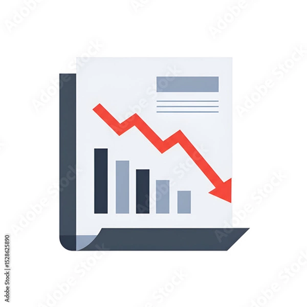 Fototapeta Falling Graph Illustration