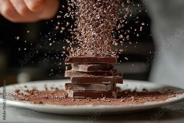 Fototapeta Decadent Stacking of Fine Chocolate Desserts. A Culinary Art Indulgence in Gourmet Cooking and Food Photography