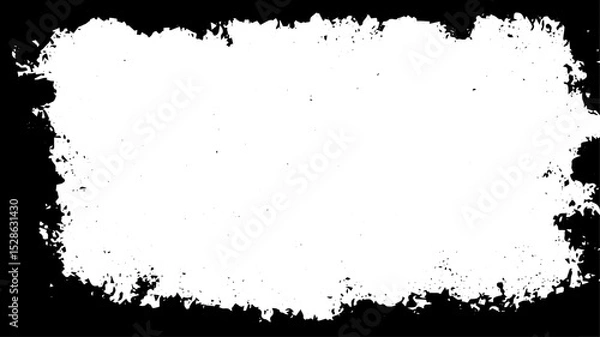 Fototapeta Distressed Grunge Frame with Splatter Border on White Background