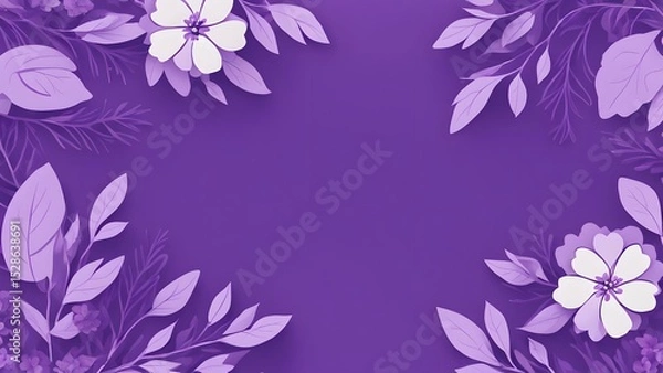 Fototapeta a purple with flowers and leaves generative AI