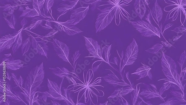 Fototapeta a purple with flowers and leaves generative AI