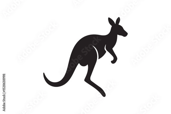 Fototapeta Kangaroo Kick icon silhouette vector with white background