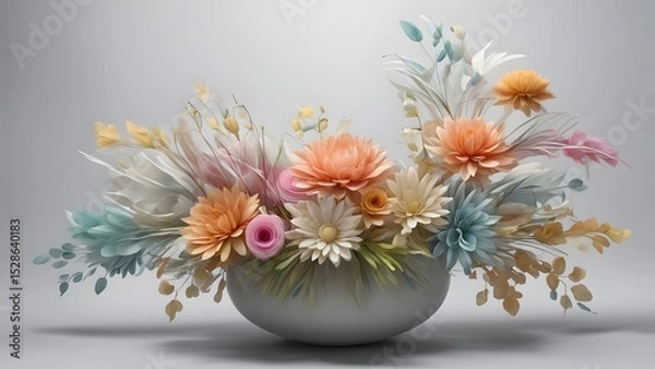 Fototapeta view of d abstract flower arrangement