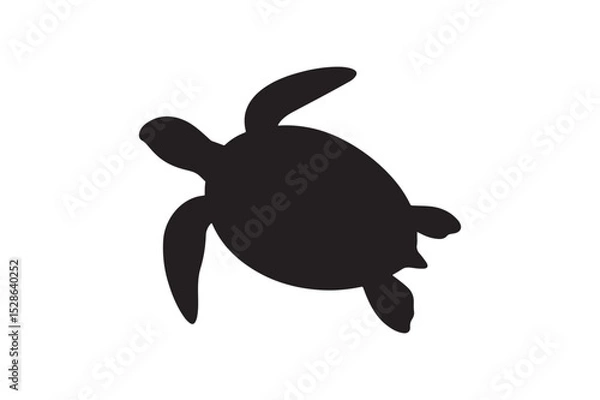 Fototapeta Sea Turtle silhouette vector with white background