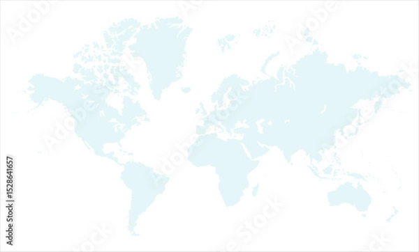 Fototapeta World map accurate scale-08, world map vector image, modern world map, Illustration, eps 10, worldwide, all continents, all countries, worldwide project