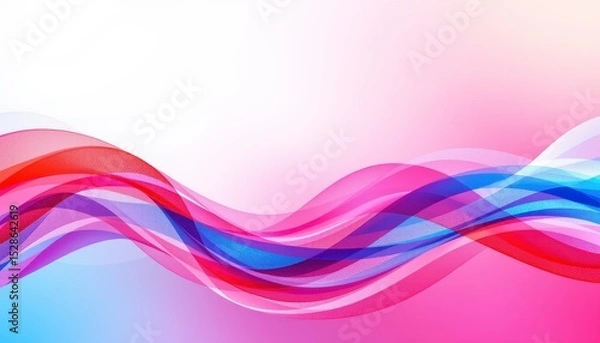 Fototapeta Colorful Abstract Wavy Pattern Design with Soft Gradients and Smooth Flowing Lines for Creative Backgrounds and Textures