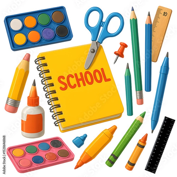 Fototapeta back to school set